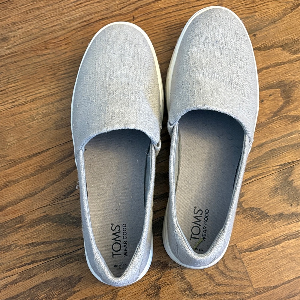 TOMS Light Gray Casual Slip-Ons